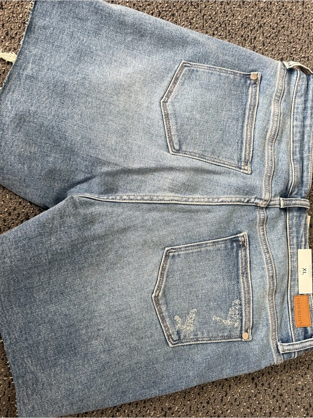 Light Wash Distressed Denim Shorts